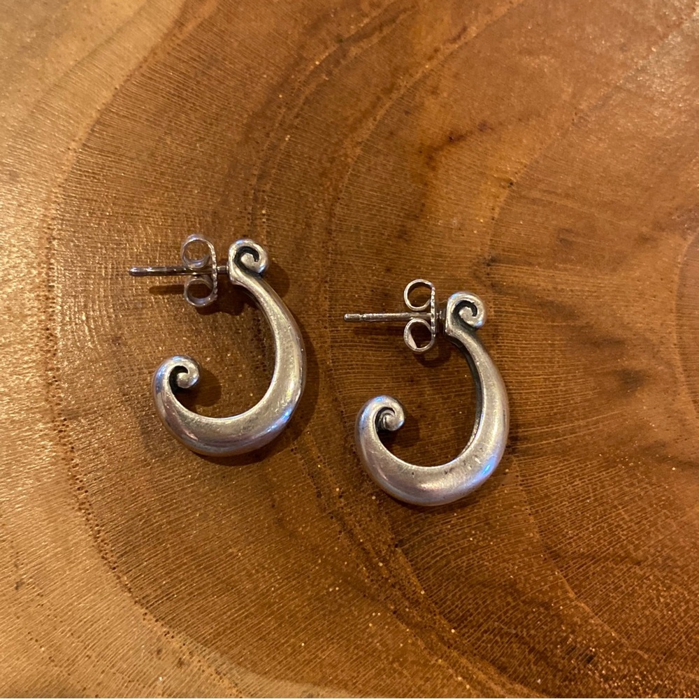 RETIRED James Avery J-Shape Scroll Earrings, Sterling Silver